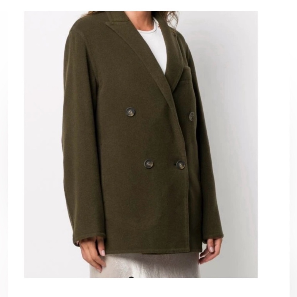 Vince Olive Double-Breasted Women's Wool-Blend Coat